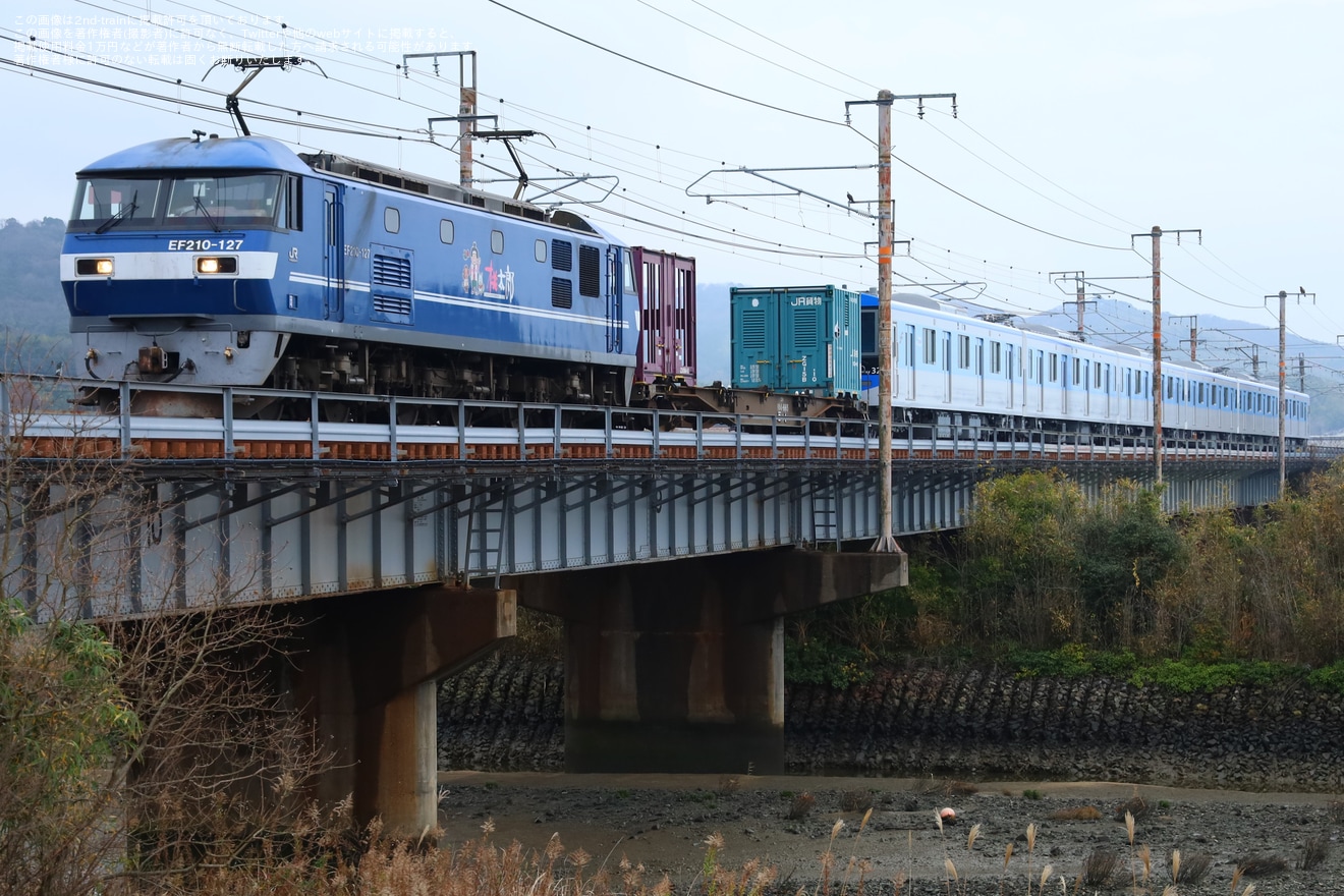 【福市交】コキ104-665付きで4000系4132Fが甲種輸送の拡大写真