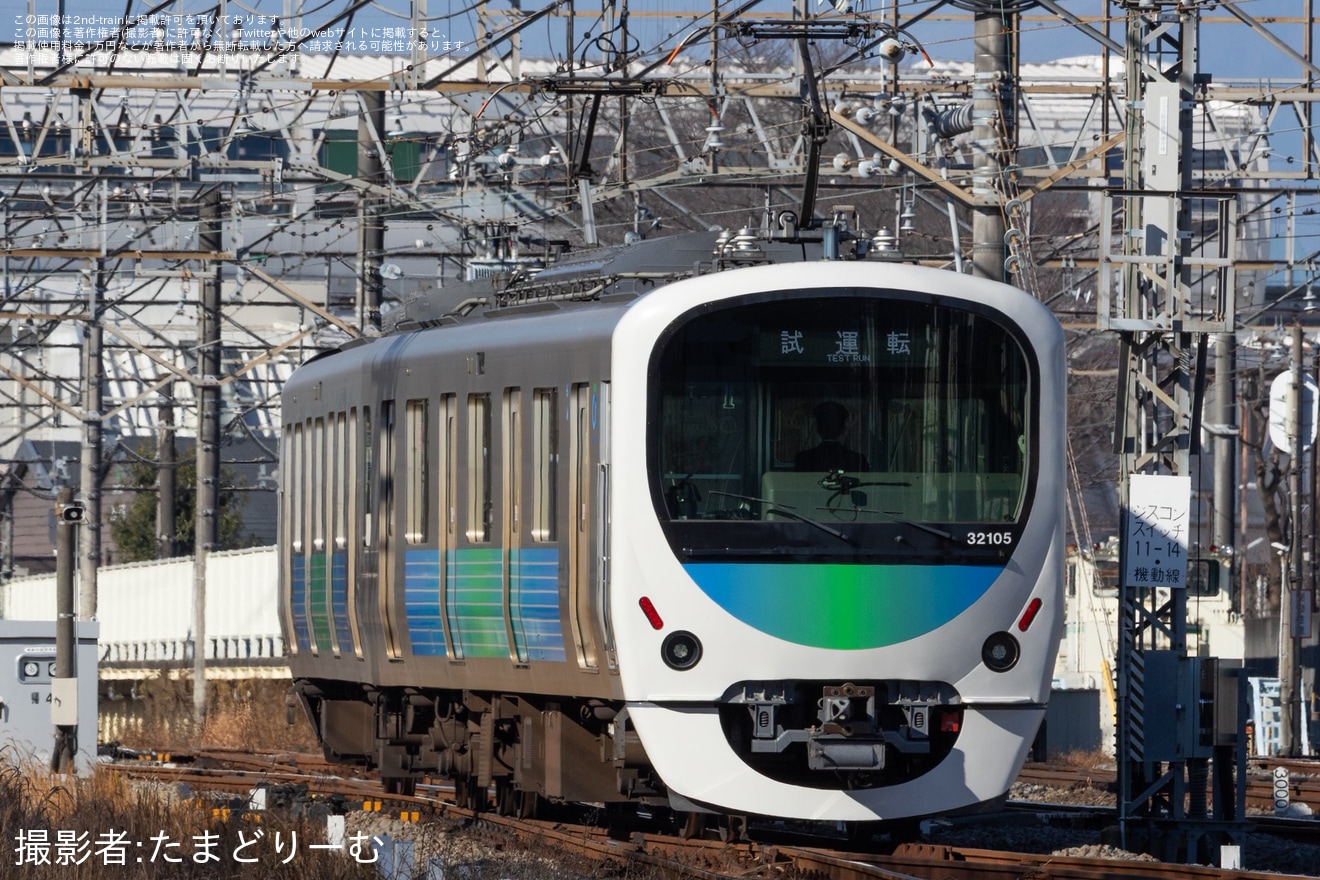【西武】30000系32105Fが拝島線で試運転の拡大写真