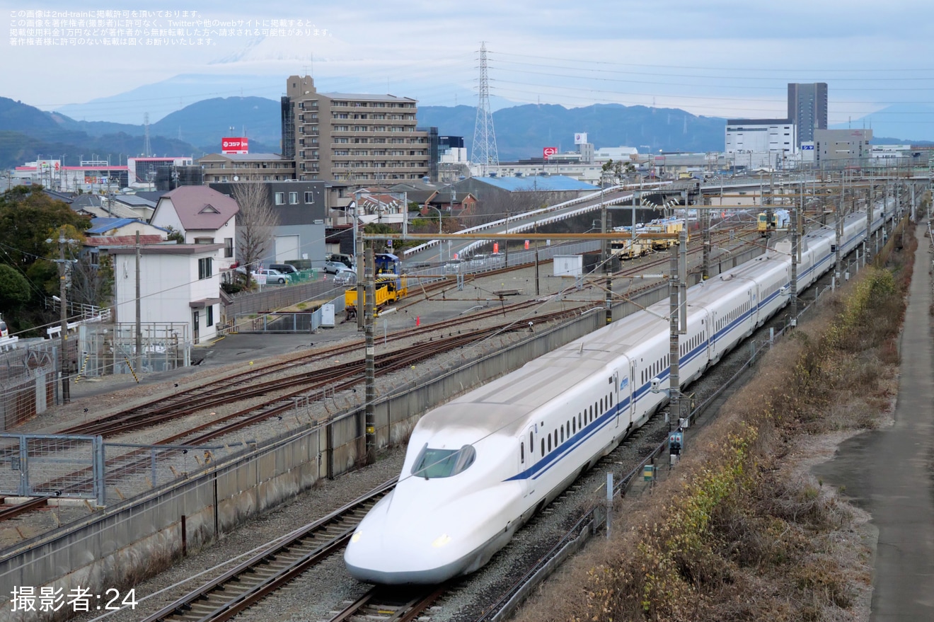 【JR海】N700A(スモールA)X55編成が浜松工場へ廃車回送の拡大写真