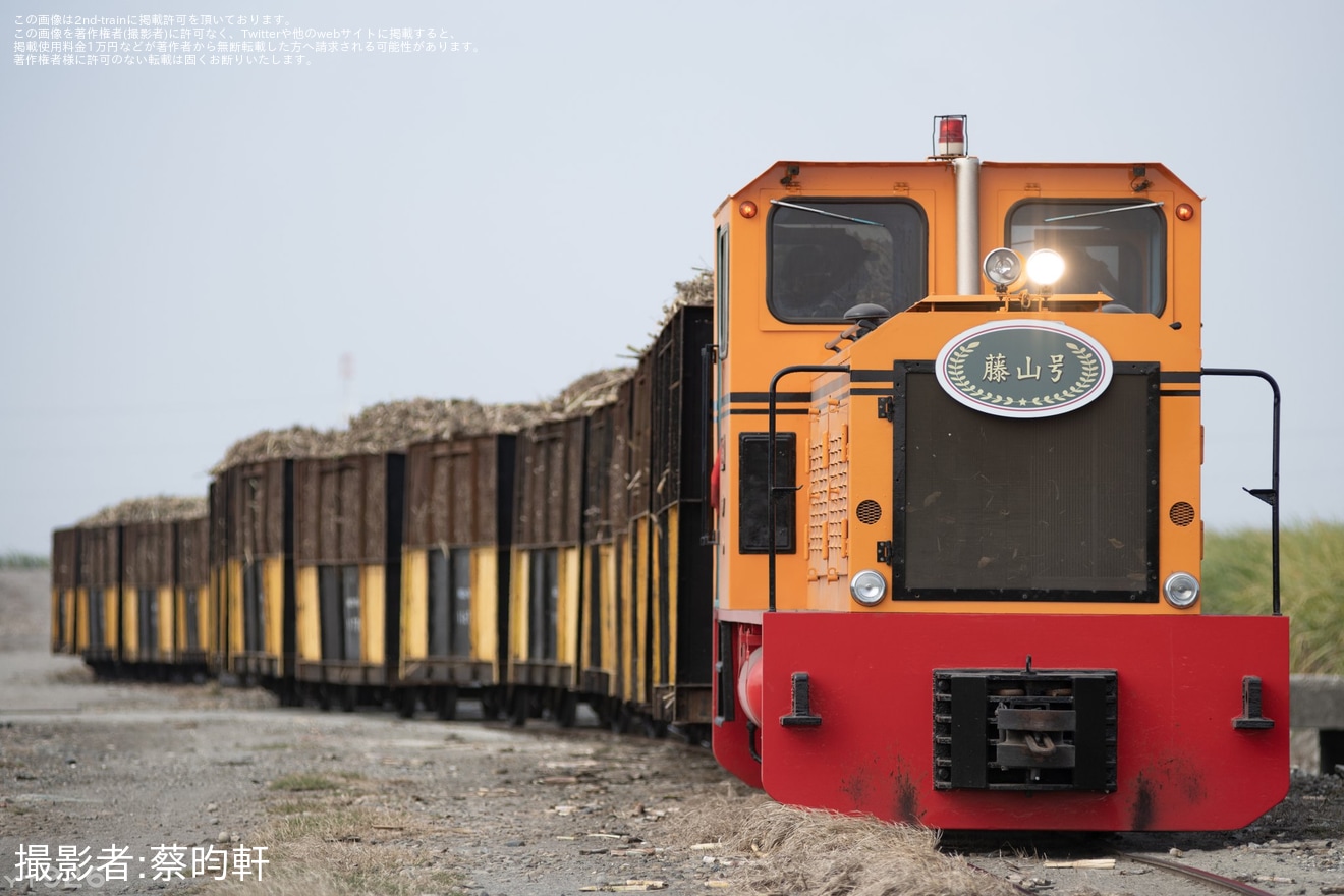 【虎尾糖廠】シュガートレイン(さとうきび列車)へヘッドマークが取り付けの拡大写真