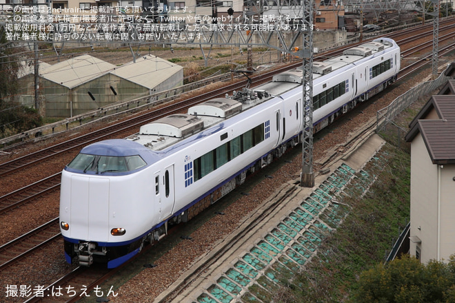 【JR西】271系HA654編成吹田総合車両所本所出場試運転 - 長岡京～山崎間にて撮影