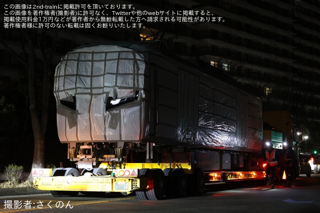 【江ノ電】700形の第1編成がJ-TREC(総合車両製作所)横浜事業所を出場し陸送（7枚目）