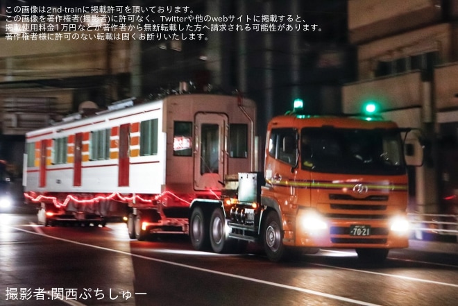 【山陽】6000系6020Fが陸送搬入を不明で撮影した写真