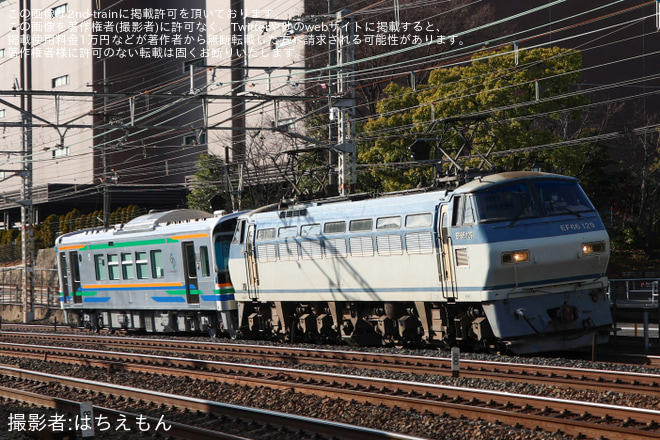 【浜名湖】天浜線の新型電気式気動車｢GreenDEC｣THG100形 THG101甲種輸送を島本～山崎間で撮影した写真