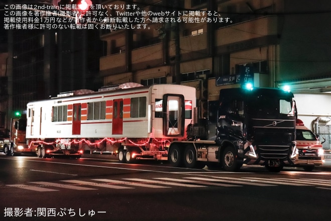 【山陽】6000系6020Fが陸送搬入を不明で撮影した写真