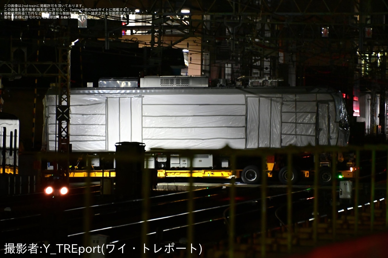 【江ノ電】700形の第1編成がJ-TREC(総合車両製作所)横浜事業所を出場し陸送の拡大写真