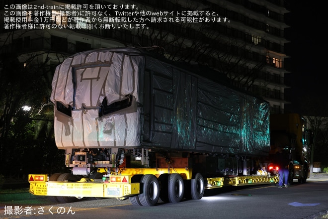 【江ノ電】700形の第1編成がJ-TREC(総合車両製作所)横浜事業所を出場し陸送（6枚目）