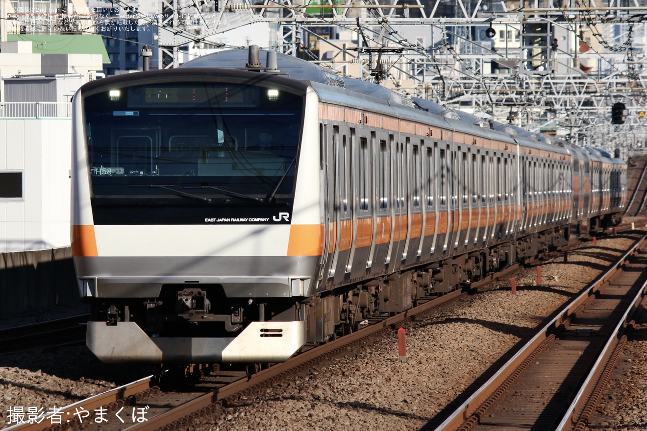 【JR東】E233系H58編成東京総合車両センター出場回送の拡大写真