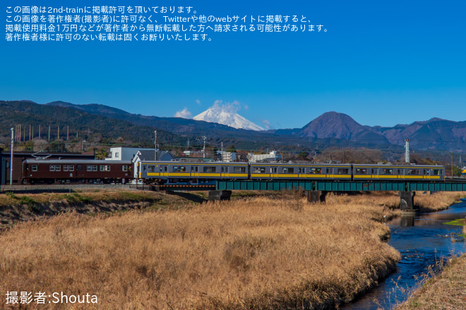 【伊豆箱】5000系5504編成 大場工場入場甲種輸送を塚原～和田河原間で撮影した写真