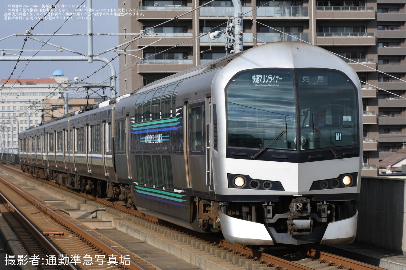 【JR西】瀬戸大橋線が強風により不通となり快速マリンライナー児島行き が運転の拡大写真