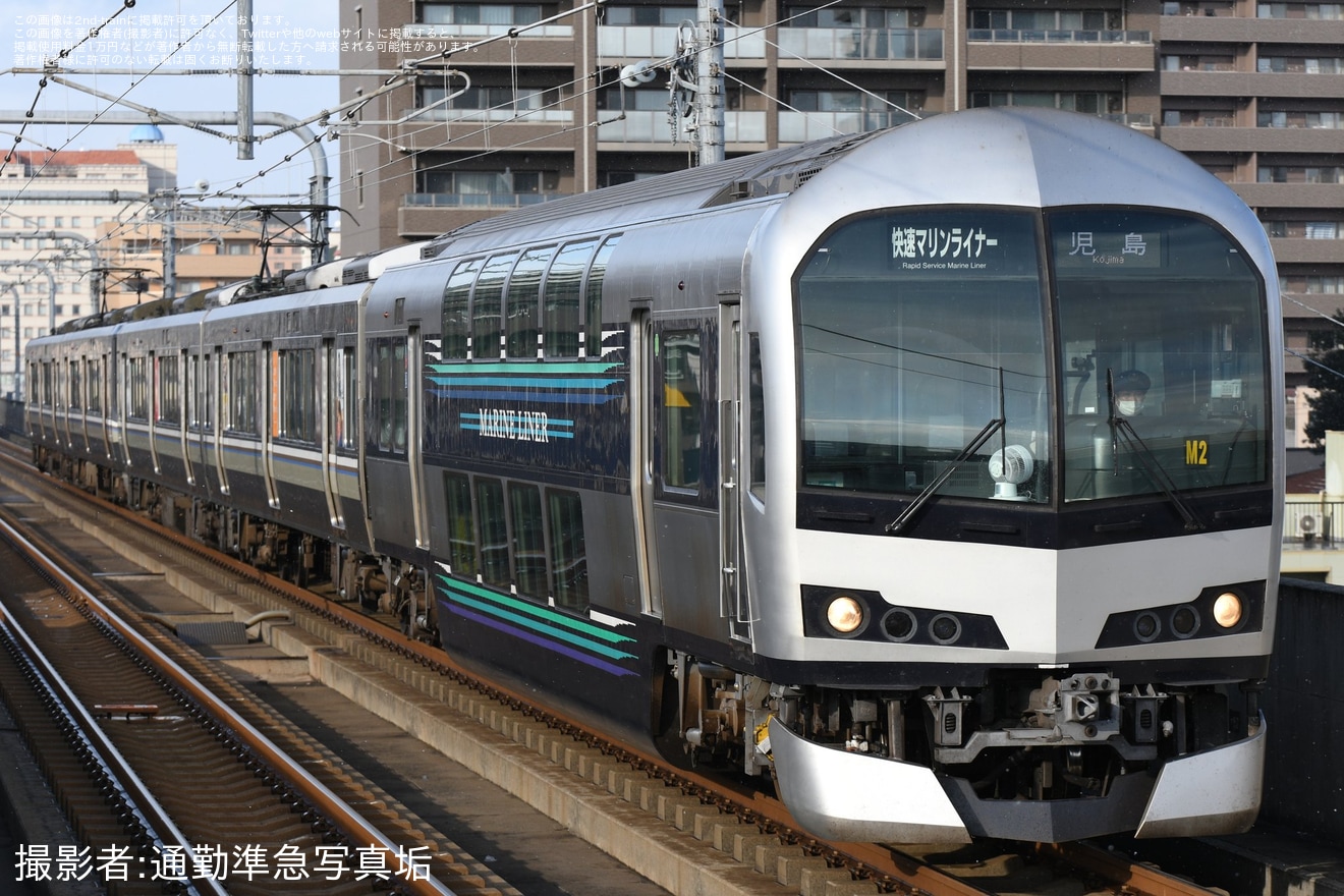 【JR西】瀬戸大橋線が強風により不通となり快速マリンライナー児島行き が運転の拡大写真