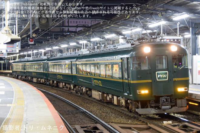 【近鉄】PN51+PN52(かぎろひ重連)の貸切列車が運行を大和八木駅で撮影した写真