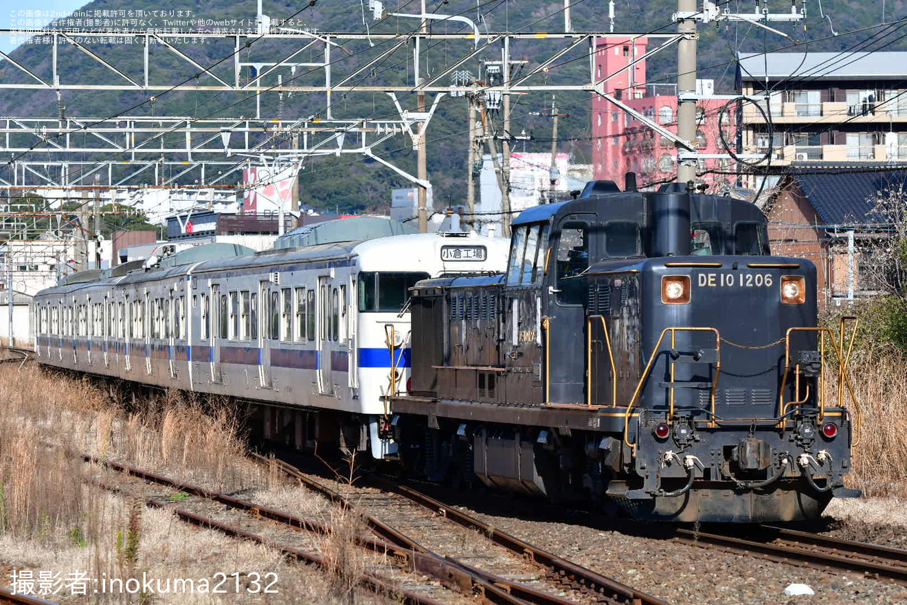【JR九】415系Fo119編成が疎開先の門司港から小倉総合車両センターへ配給輸送の拡大写真