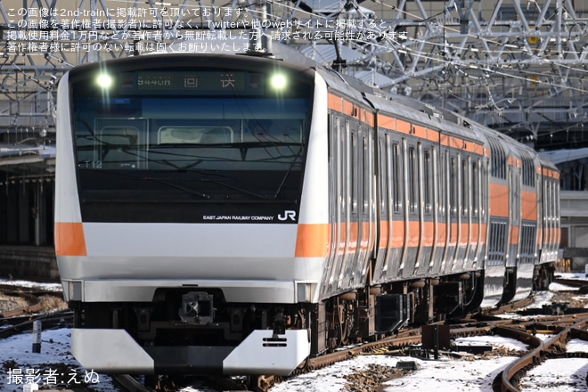 【JR東】E233系T12編成長野総合車両センター出場回送を不明で撮影した写真