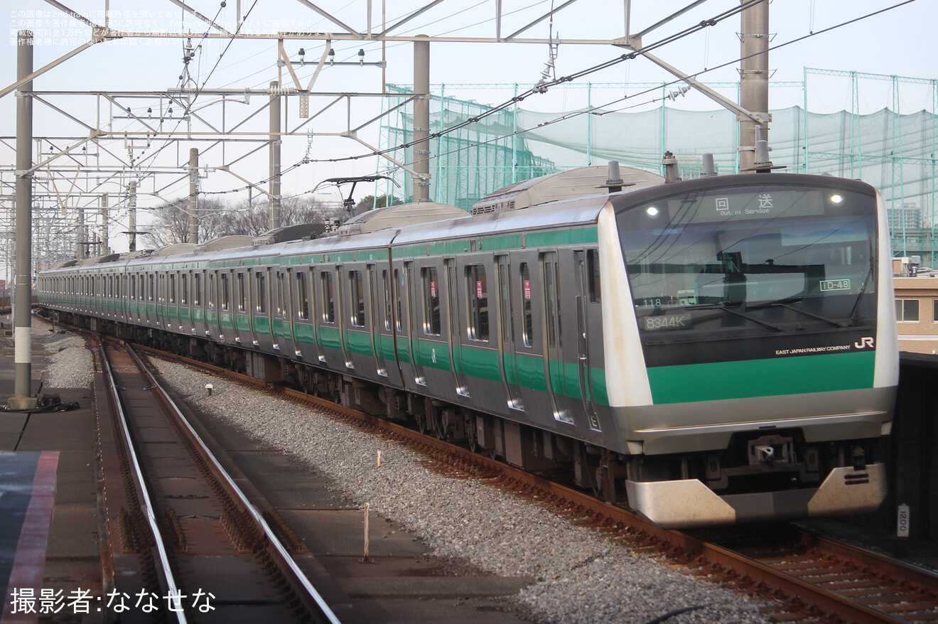 【JR東】E233系ハエ118編成 東京総合車両センター入場の拡大写真