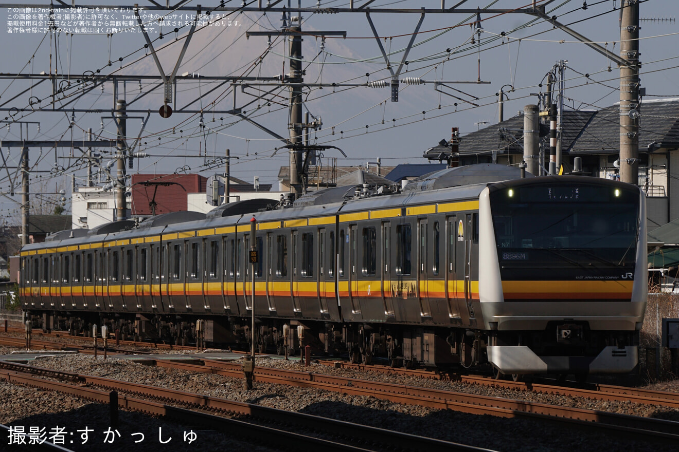 【JR東】E233系8000番台ナハN7編成 車輪転削返却回送の拡大写真