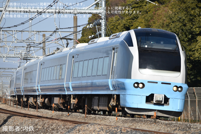 【JR東】臨時特急「開運成田山初詣群馬号」でE653系K71編成が復帰を不明で撮影した写真