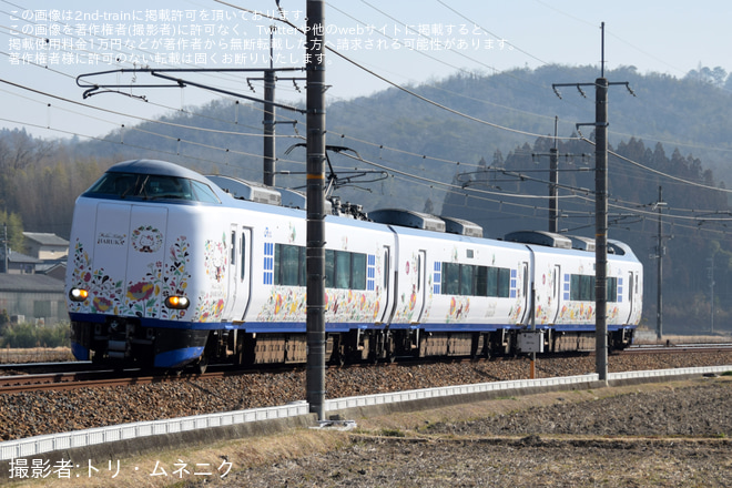 【JR西】ハローキティはるか号で行く冬の丹波篠山わくわく日帰りトリップを三田～道場間で撮影した写真