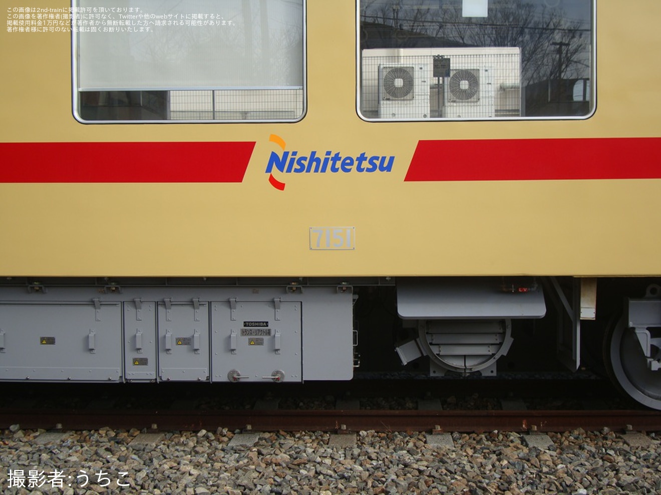 【西鉄】貝塚線へ転属した7050形7151Fが試運転の拡大写真