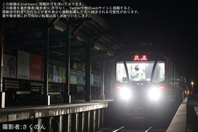 【江ノ電】新型車両700形701Fが本線上で夜間試運転を実施（1枚目）