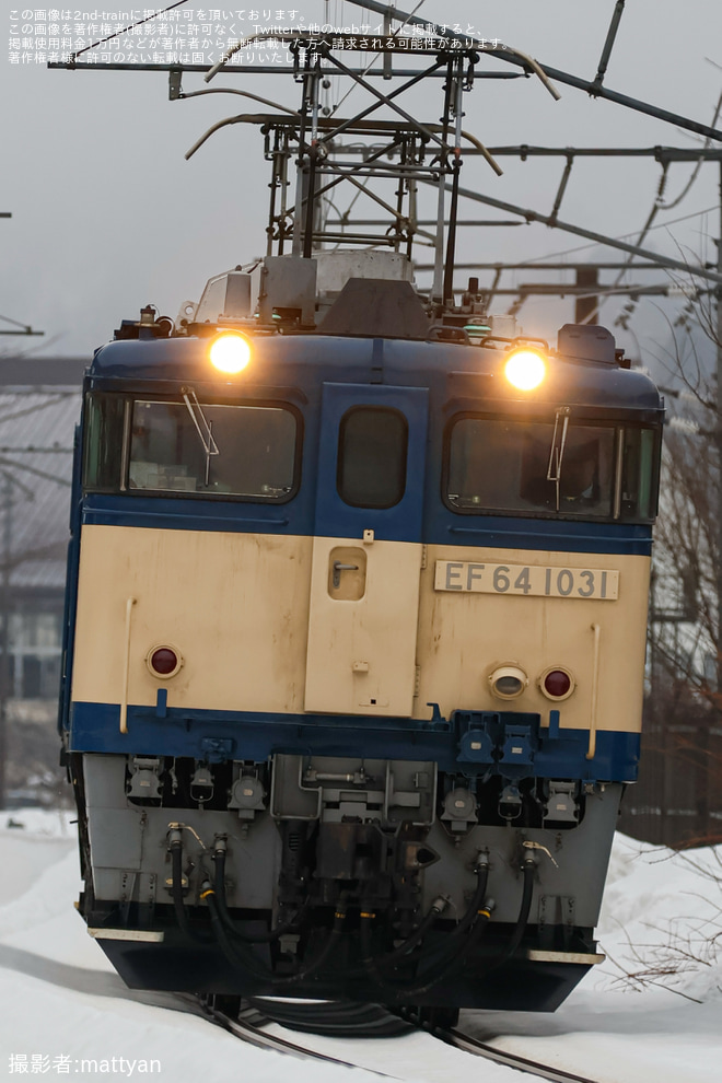 【JR東】EF64-1031が大学入学共通テストの開催に合わせ晴天の信越本線で霜取り運用「信越カッター」に従事（2枚目）