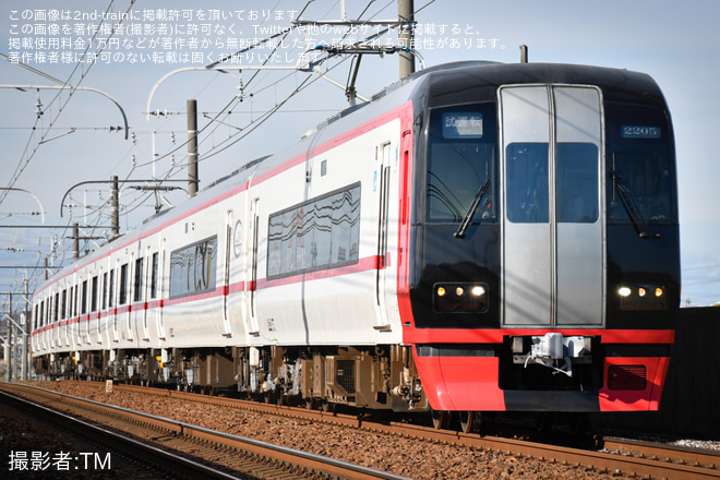 【名鉄】2200系2205F舞木検査場出場試運転を富士松～一ツ木間で撮影した写真