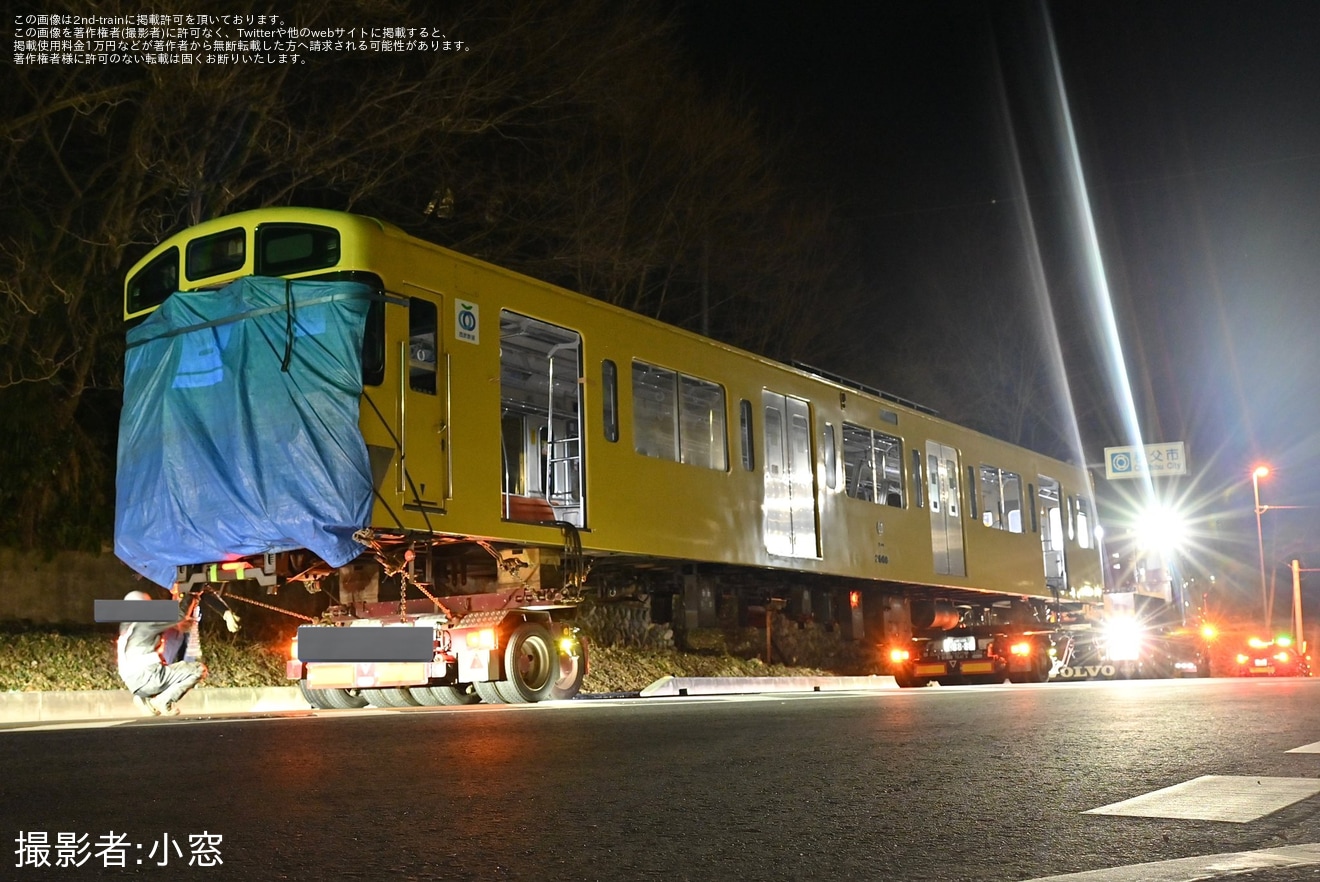 【西武】2000系2507Fが横瀬車両基地から廃車陸送の拡大写真