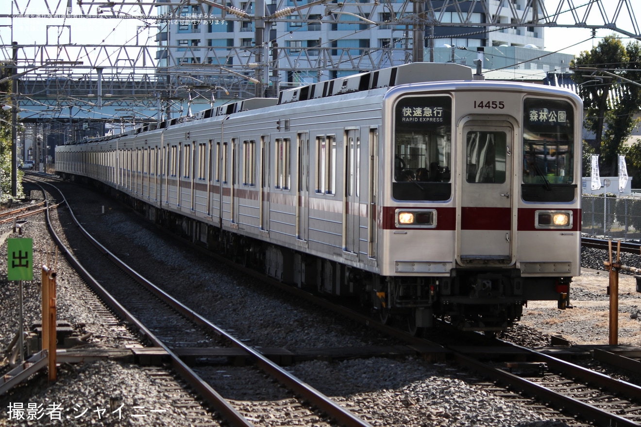 【東武】10030型11634+11455Fを使用した川越特急の一般車代走に伴う快速急行森林公園行きが運転の拡大写真