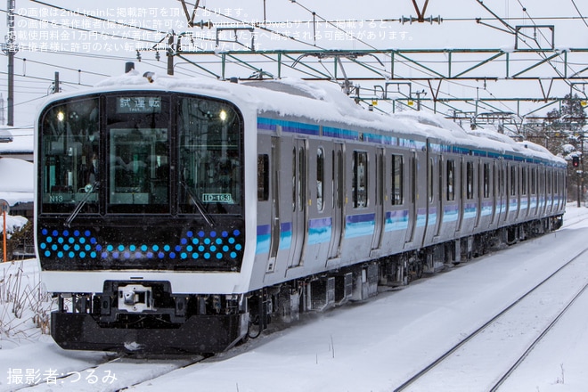 【JR東】仙石線のE131系800番台センN13編成がJ-TREC新津事業所を出場し試運転（1枚目）