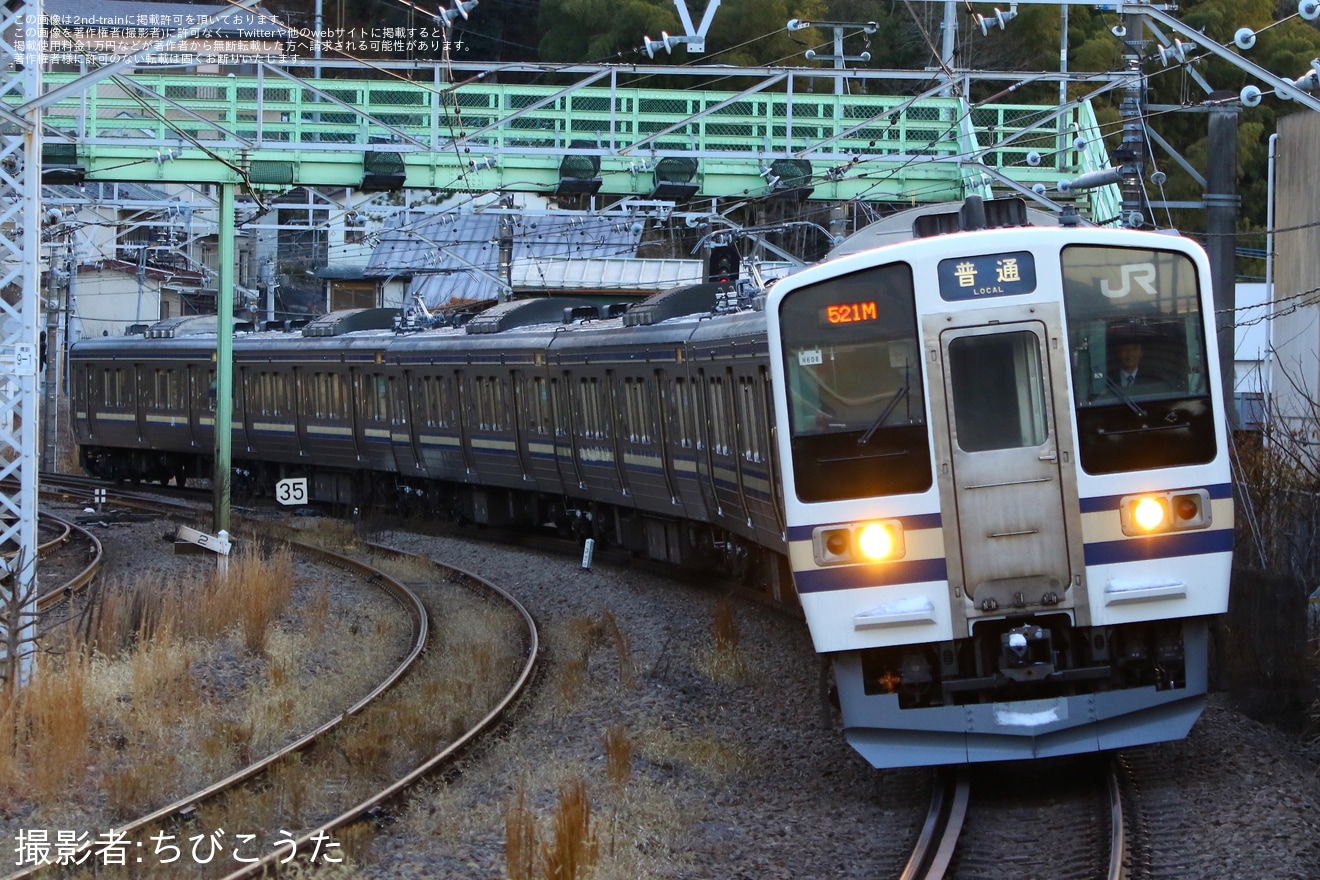 【JR東】211系ナノN608編成「スカ色（横須賀色）風」になって初めて甲府以東へ、東京都内へ入線の拡大写真