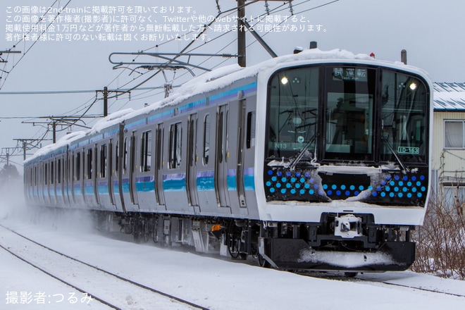 【JR東】仙石線のE131系800番台センN13編成がJ-TREC新津事業所を出場し試運転（2枚目）