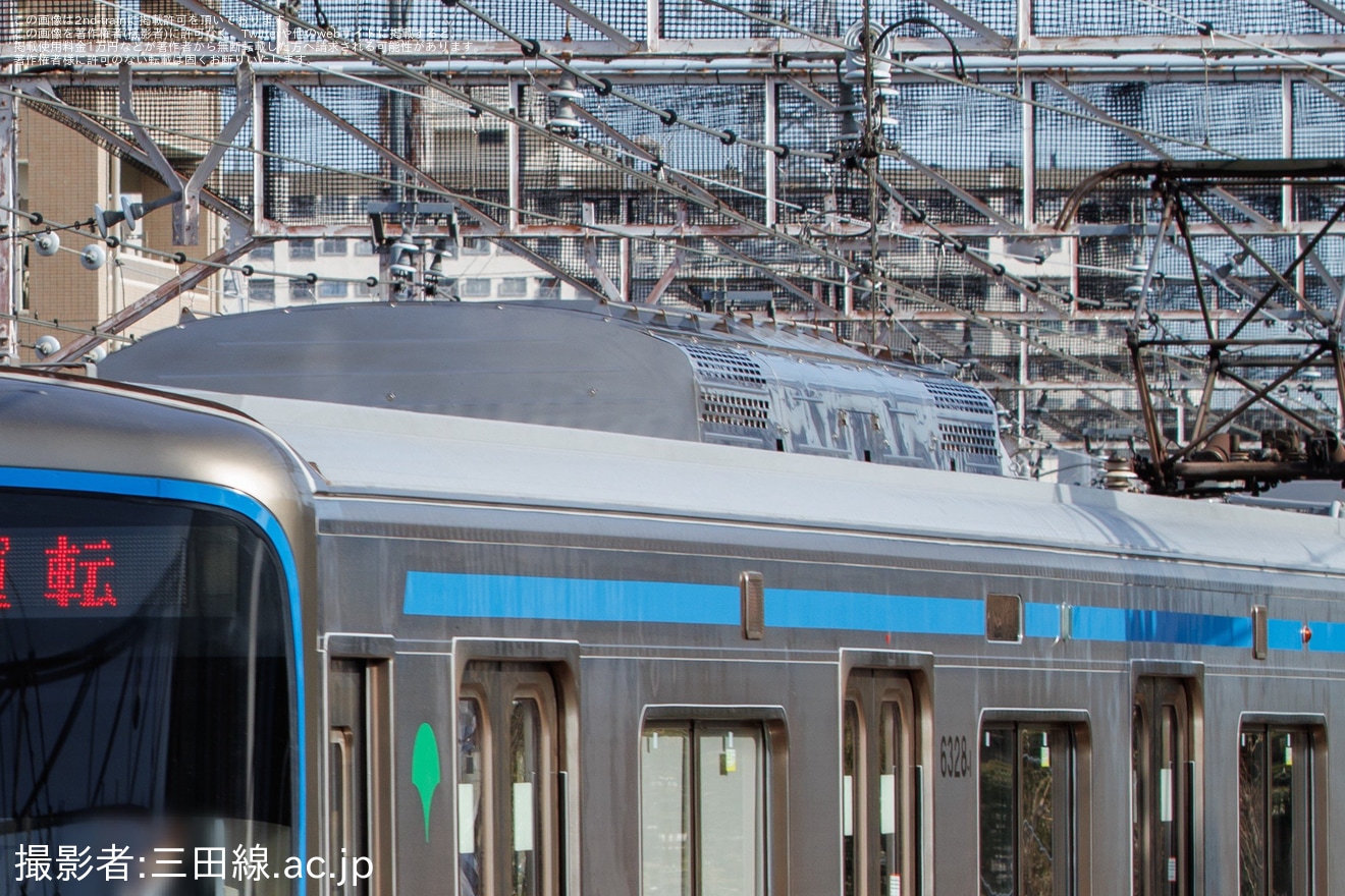 【都営】6300形6328編成志村車両検修場出場試運転の拡大写真