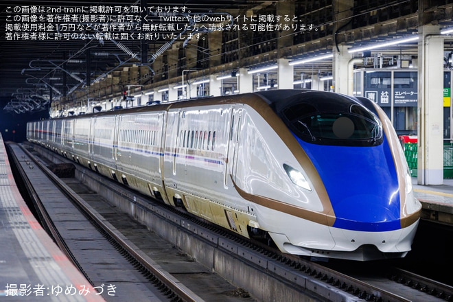 【JR東】E7系F6編成新幹線総合車両センター入場回送を不明で撮影した写真