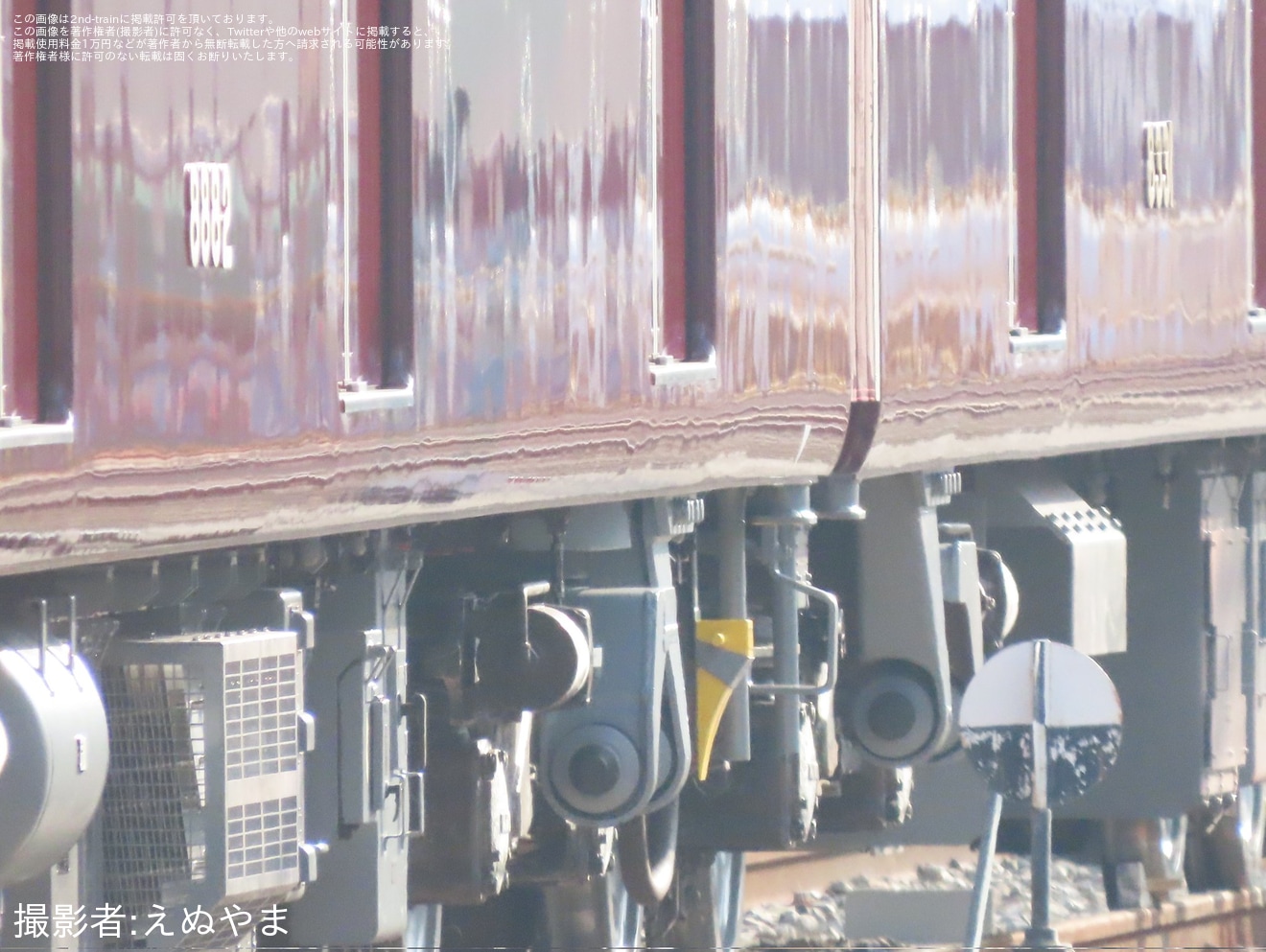 【阪急】8300系8331Fが嵐山線用にワンマン運転対応工事を実施した姿で4連化の拡大写真