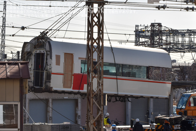 【小田急】50000形50001F 50901号車が大野総合車両所より搬出を不明で撮影した写真