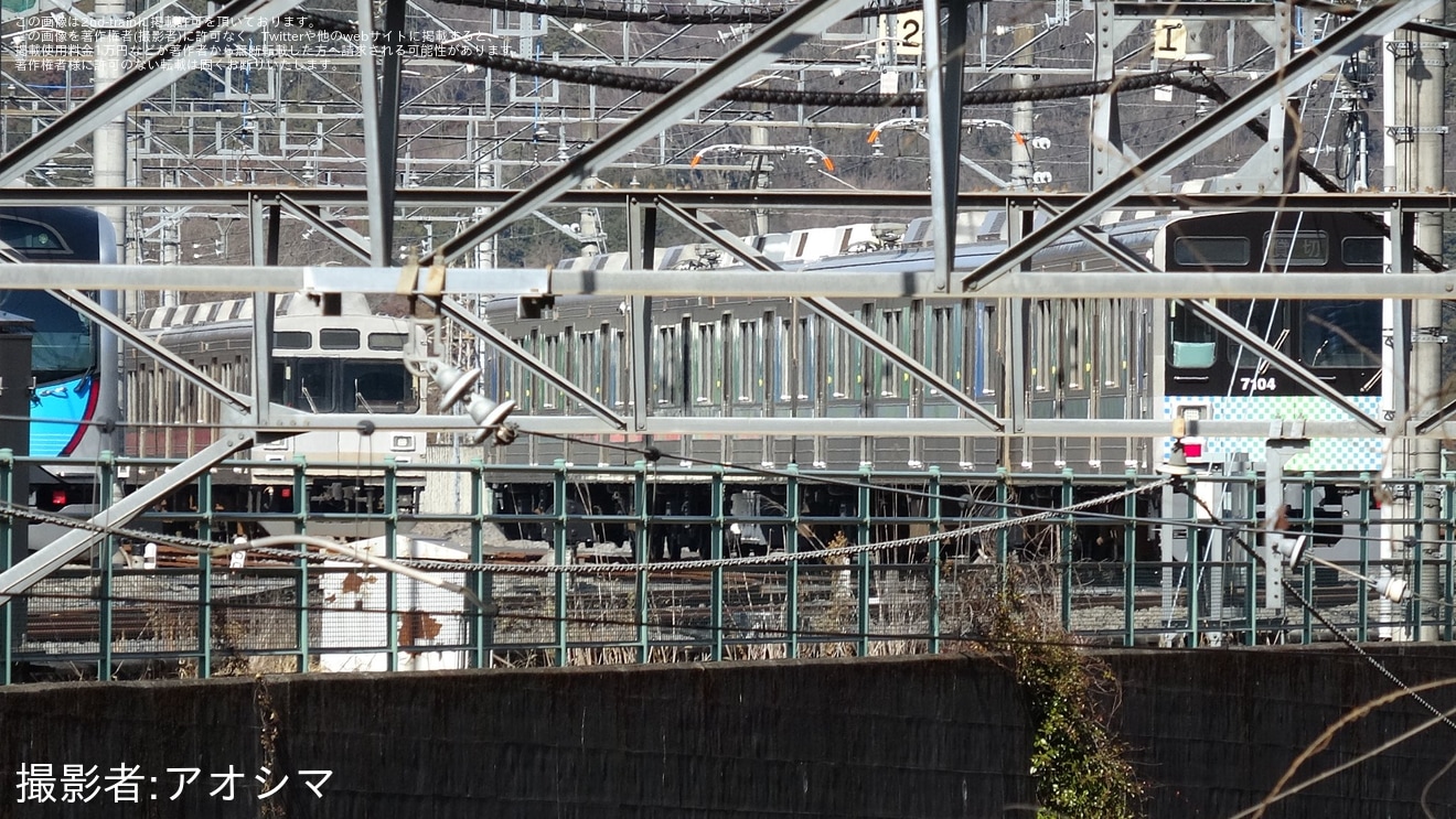 【西武】7000系7104F(元東急9000系9005F)武蔵丘車両検修場出場の拡大写真