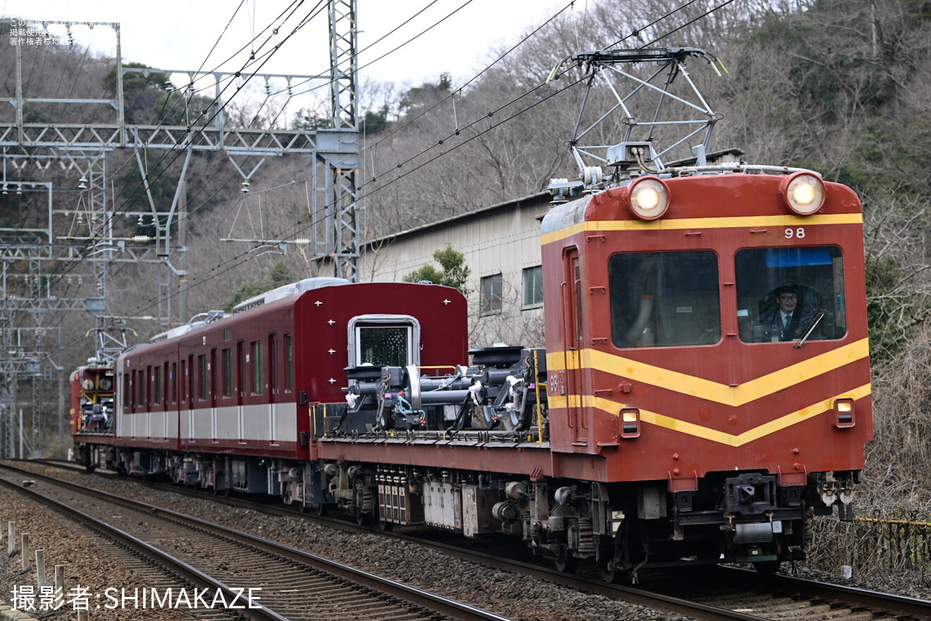 【近鉄】6A系6A01（あべの橋方2両）五位堂検修車庫入場回送の拡大写真