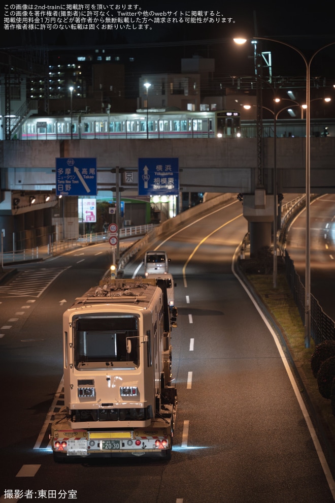 【豊鉄】モ3500形3504号車が京王重機北野事業所から豊橋鉄道赤岩口検車区まで陸送（4枚目）
