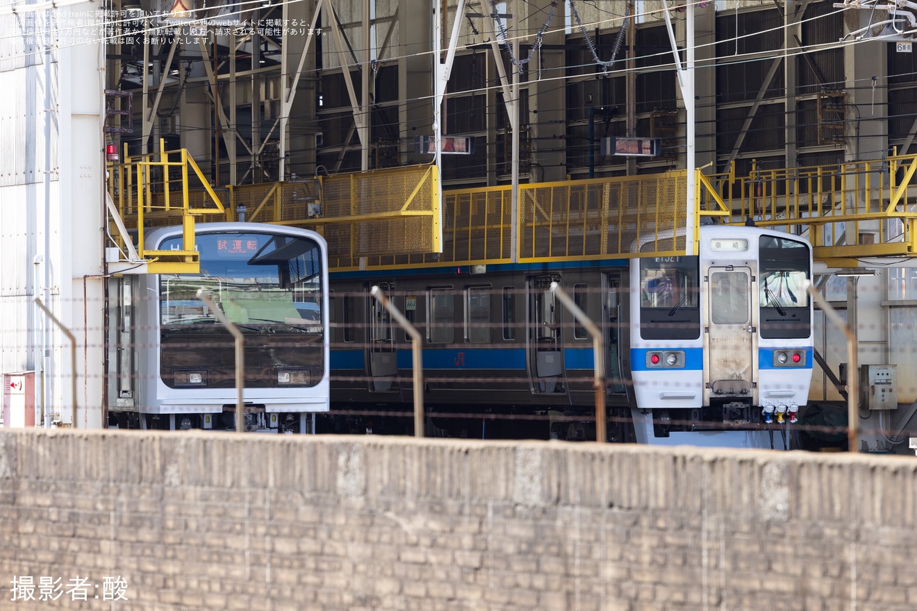 【JR九】501系(旧E501系)H-1編成小倉総合車両センター出場試運転の拡大写真