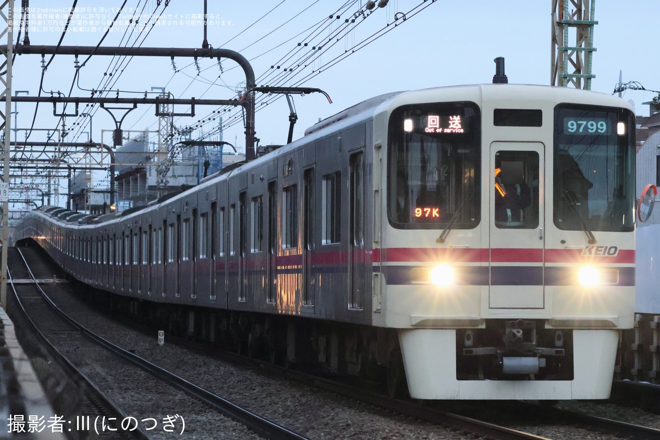 【京王】9000系9745Fが車両故障し9749Fにより救援され20両で回送の拡大写真