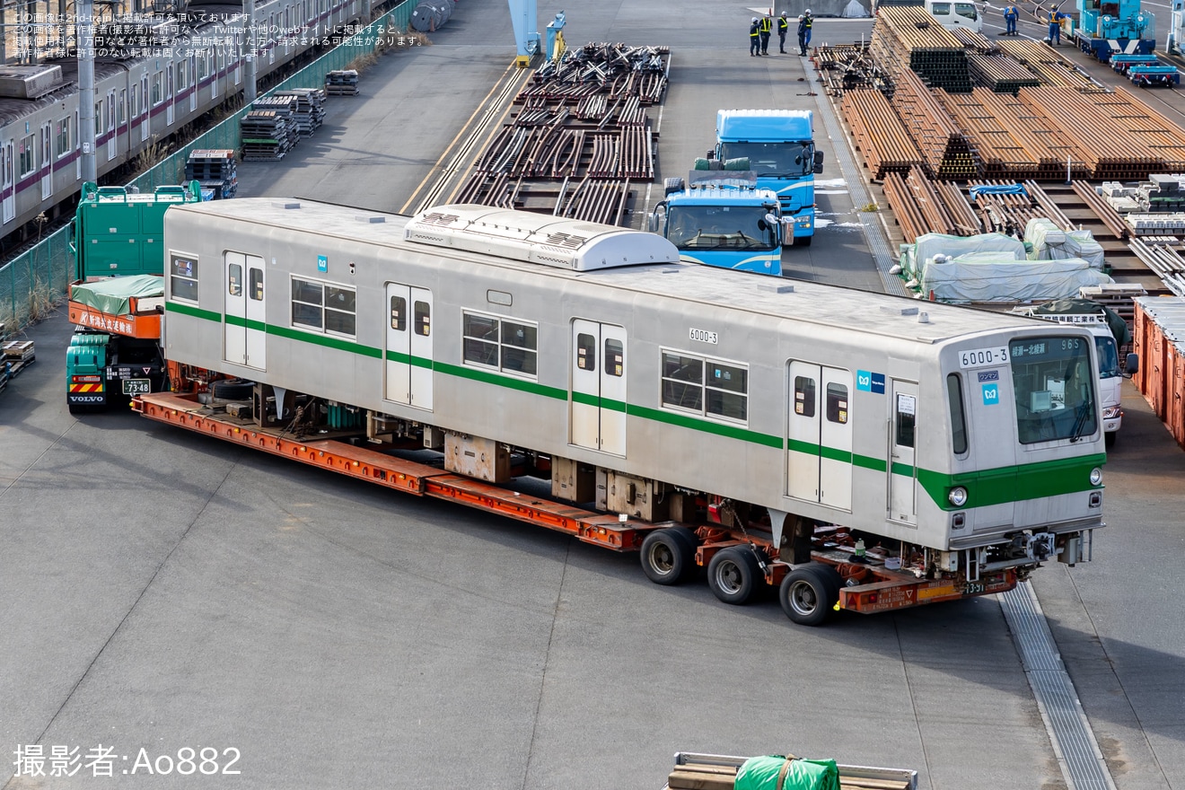 【メトロ】6000系ハイフン車が新木場車両基地から深川検車区行徳分室まで陸送の拡大写真