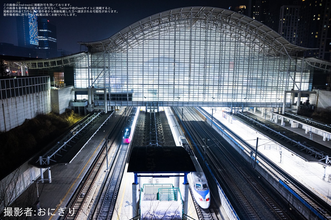 【韓国SRT】SRT向け新型高速電車EMU-320が試運転の一環として首都圏（光明）への拡大写真