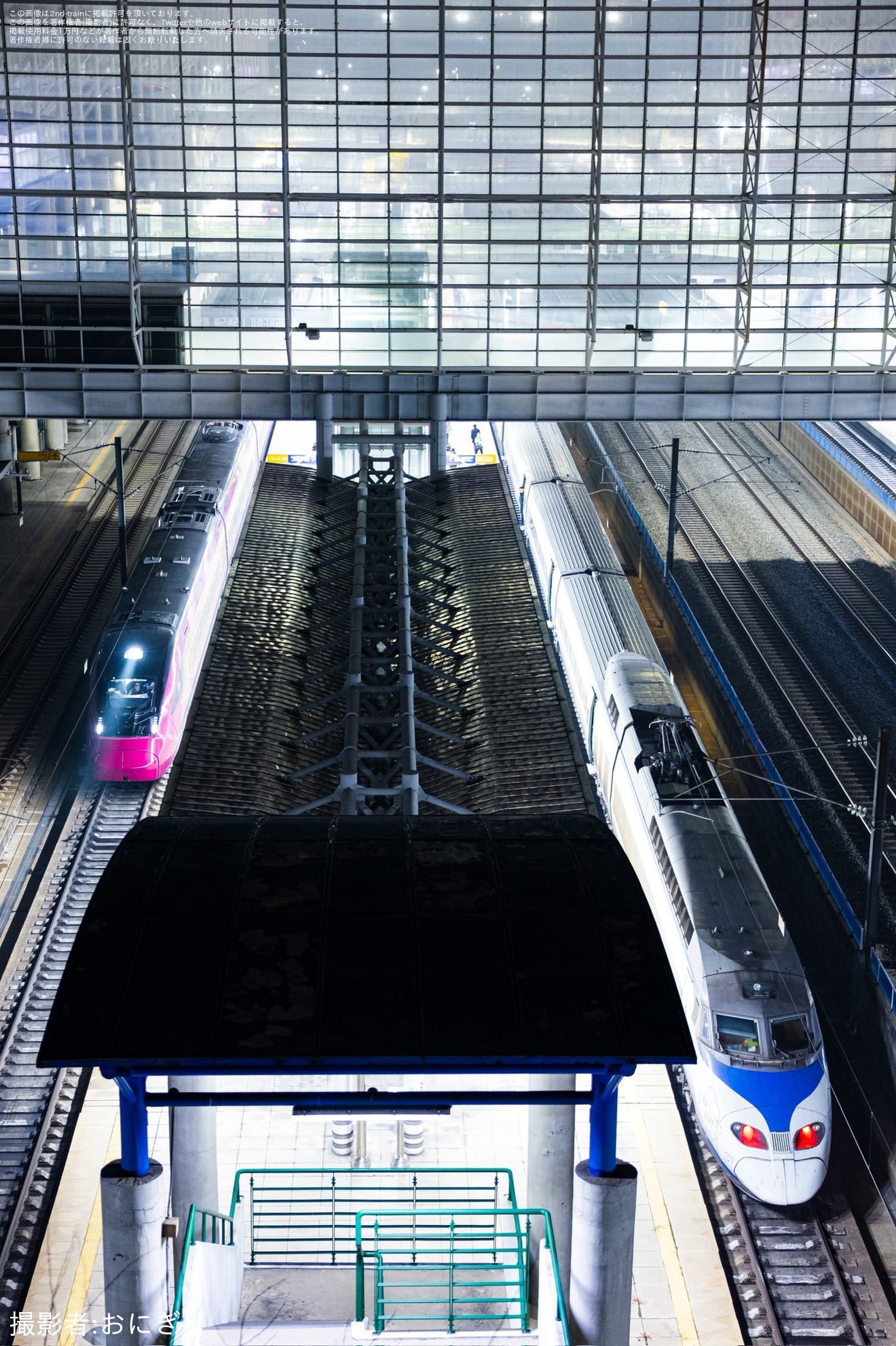 【韓国SRT】SRT向け新型高速電車EMU-320が試運転の一環として首都圏（光明）への拡大写真