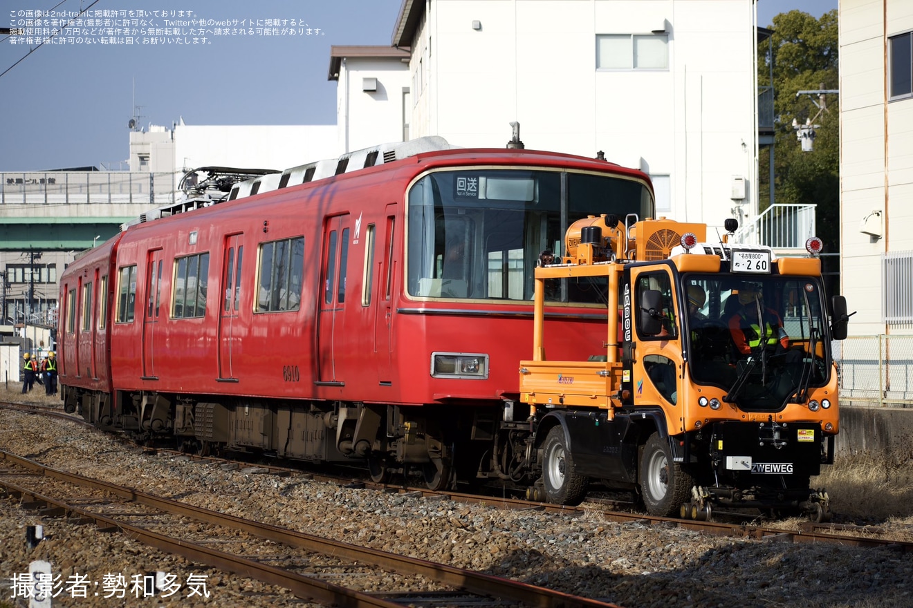 【名鉄】6800系6810Fと6500系6501Fが東名古屋港へ回送の拡大写真