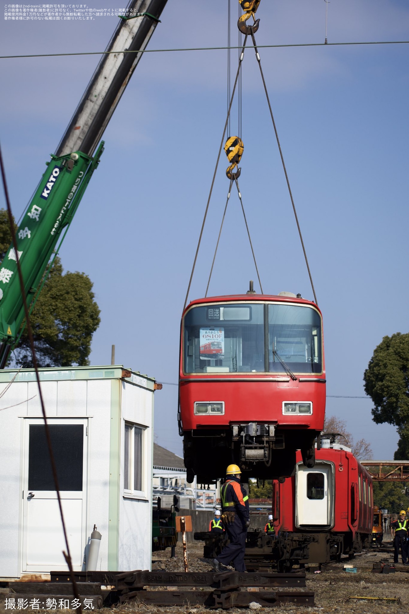 【名鉄】6800系6810Fと6500系6501Fが東名古屋港へ回送の拡大写真