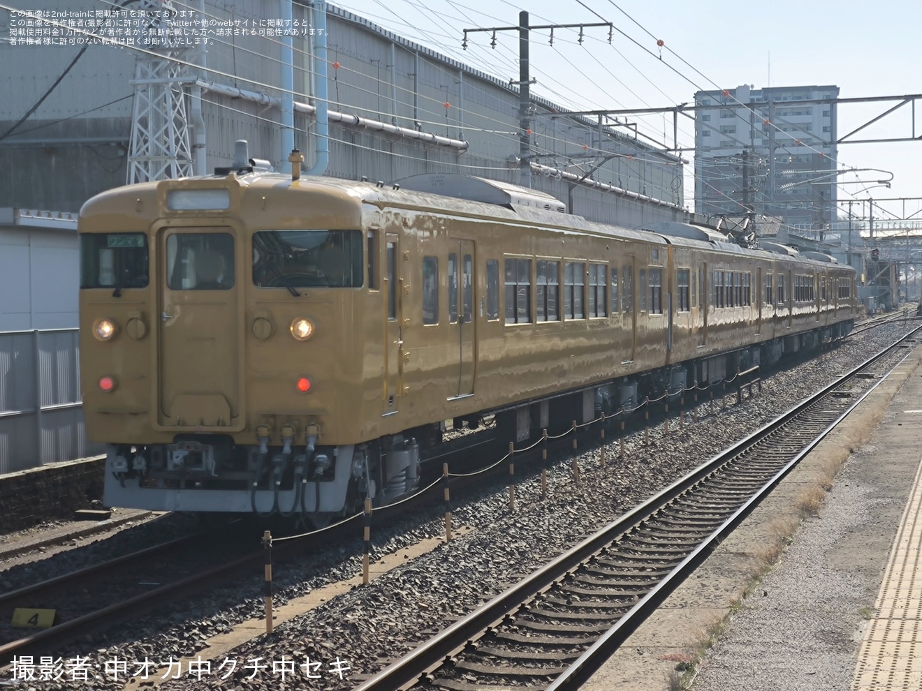 【JR西】 115系N-11編成下関総合車両所本所構内試運転の拡大写真