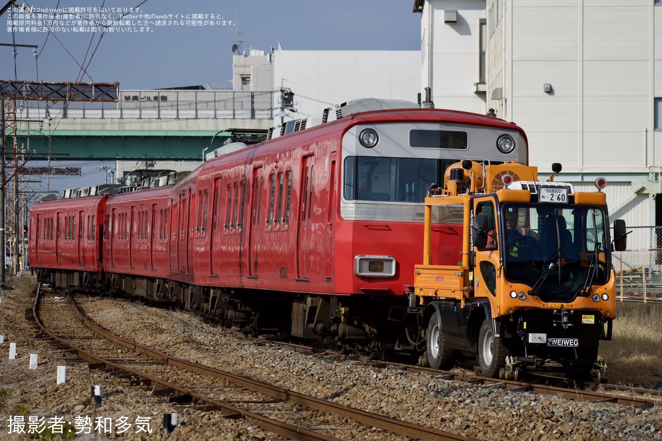 【名鉄】6800系6810Fと6500系6501Fが東名古屋港へ回送の拡大写真