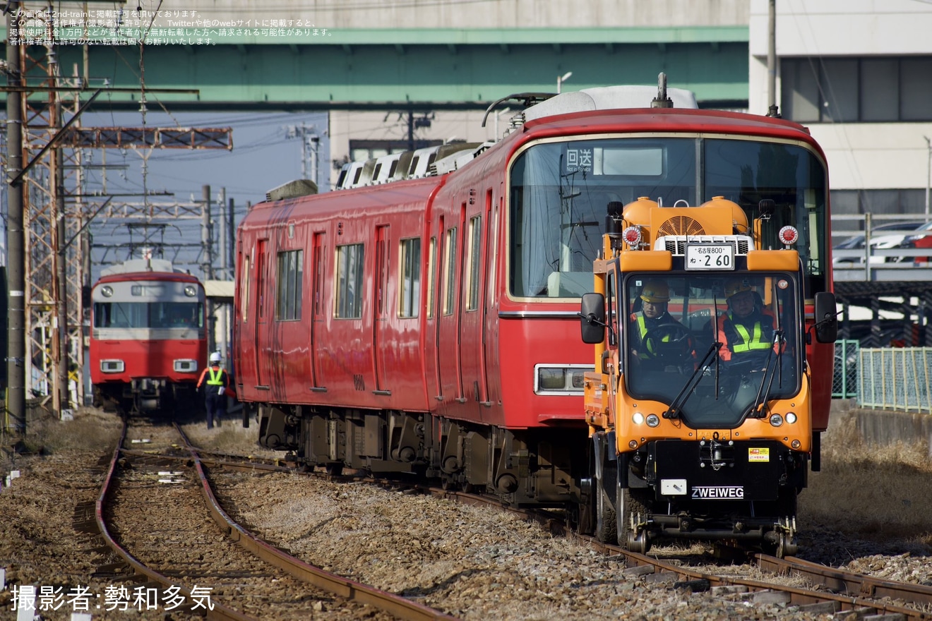 【名鉄】6800系6810Fと6500系6501Fが東名古屋港へ回送の拡大写真
