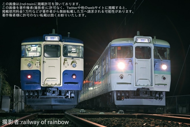【しな鉄】「プロジェクト115」特別企画として、戸倉駅構内で「115系夜間撮影会」を開催を戸倉駅で撮影した写真