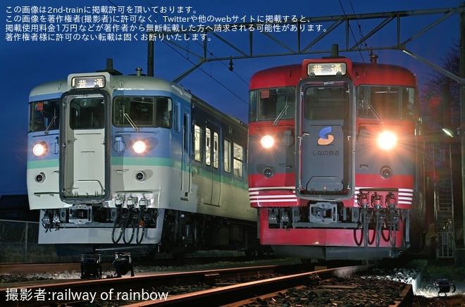 【しな鉄】「プロジェクト115」特別企画として、戸倉駅構内で「115系夜間撮影会」を開催を戸倉駅で撮影した写真